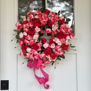 Elegant Pink Floral Wreath